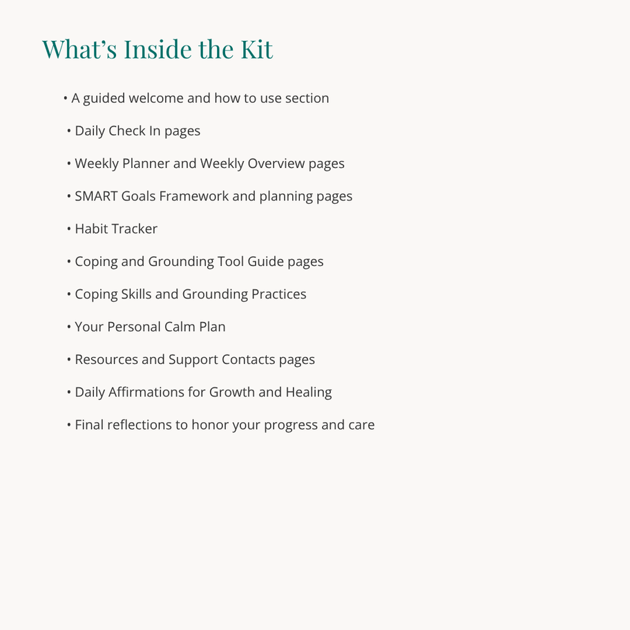 Printable wellness workbook mockup showing pages and layouts included in this digital resource.