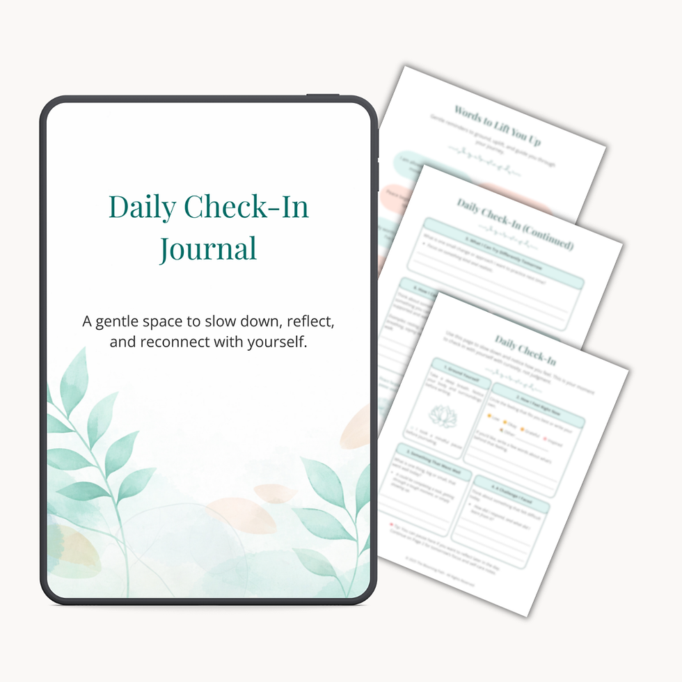 Daily Check-in Journal with fanned self-care pages