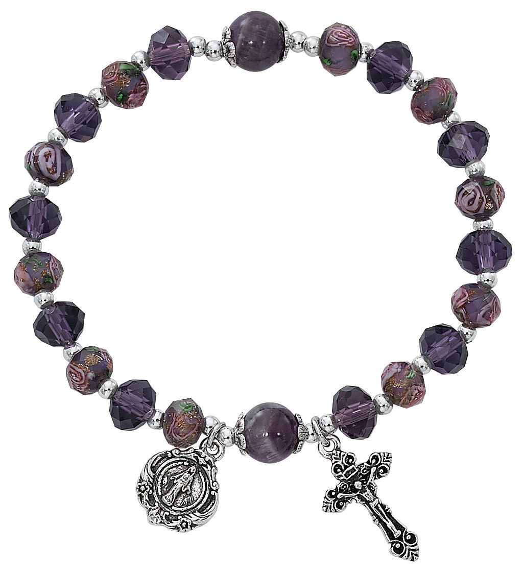 (BR900C) AMET FLOWER CRYSTAL STRETCH BR
