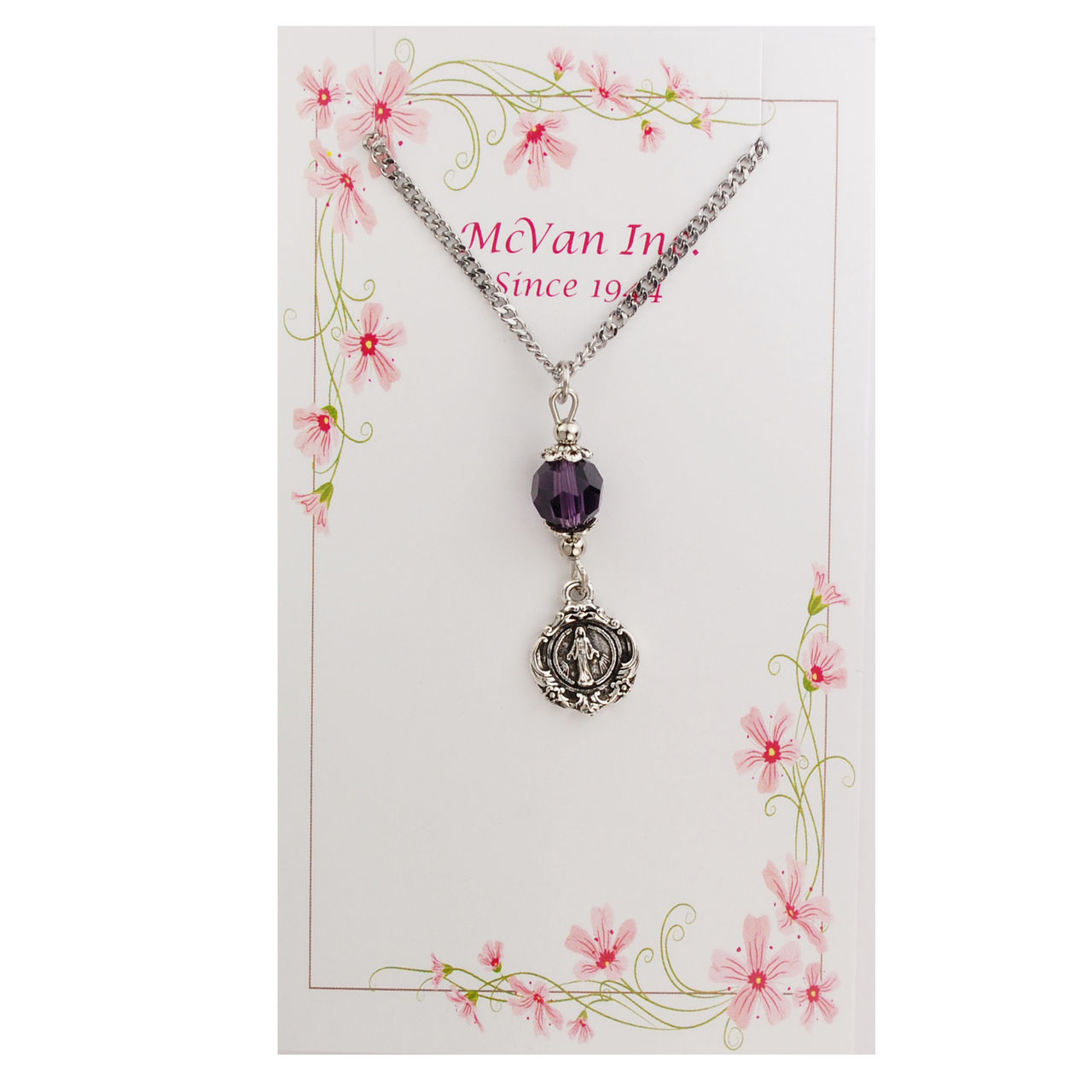 (NK161C) 18" AMETHYST MIRACULOU PENDANT