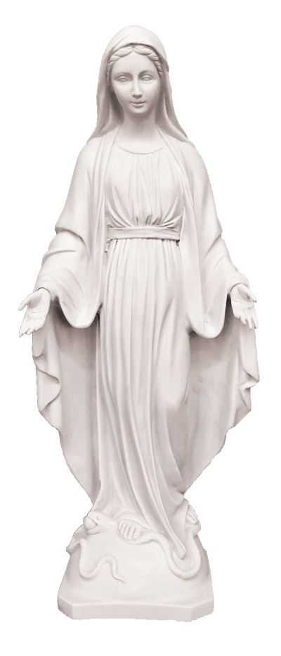 MA-295, Lady of Grace, White Alabaster, 15"