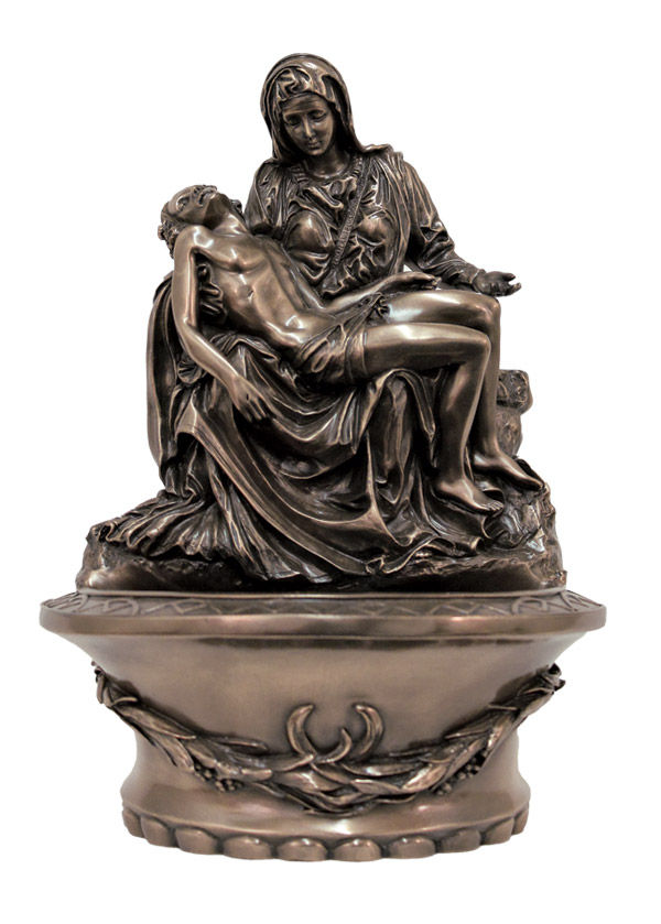 Sr-77684, Pieta Font, STAND/HANG, Cold Cast Bronze, 8"