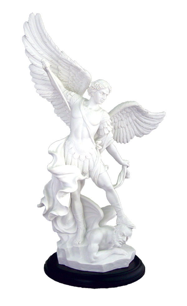 SR-71543-W St. Michael, blanco, base negra, 15 &quot;