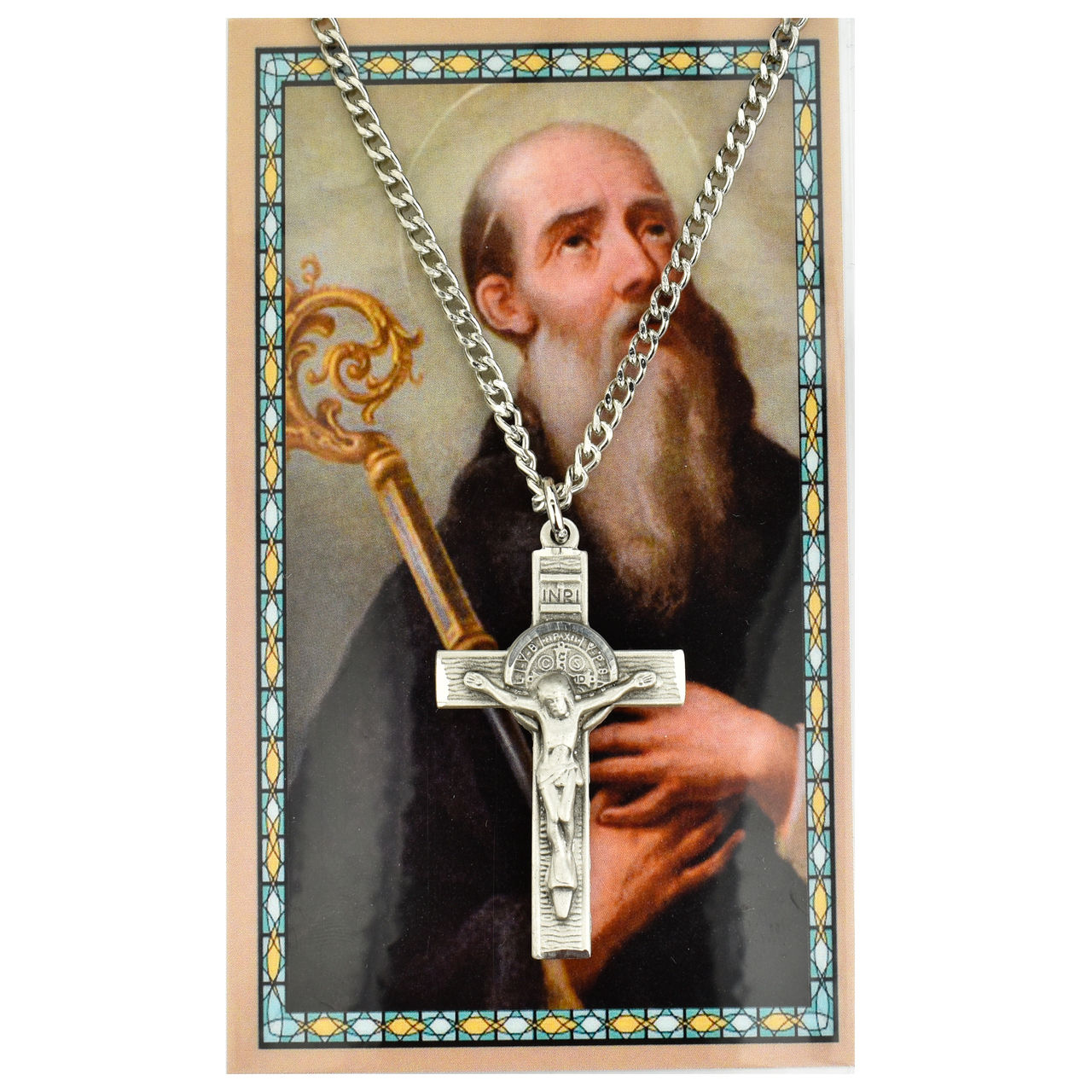 (PSD9137) ST. TARJETA BENEDICT CRUZ Y ORACIÓN