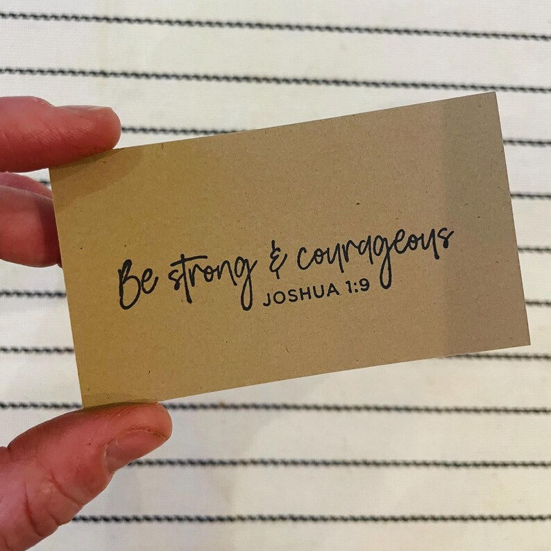 Thumbnail: Minimalist Kraft Paper Card | Be Strong and Courageous | Joshua 1