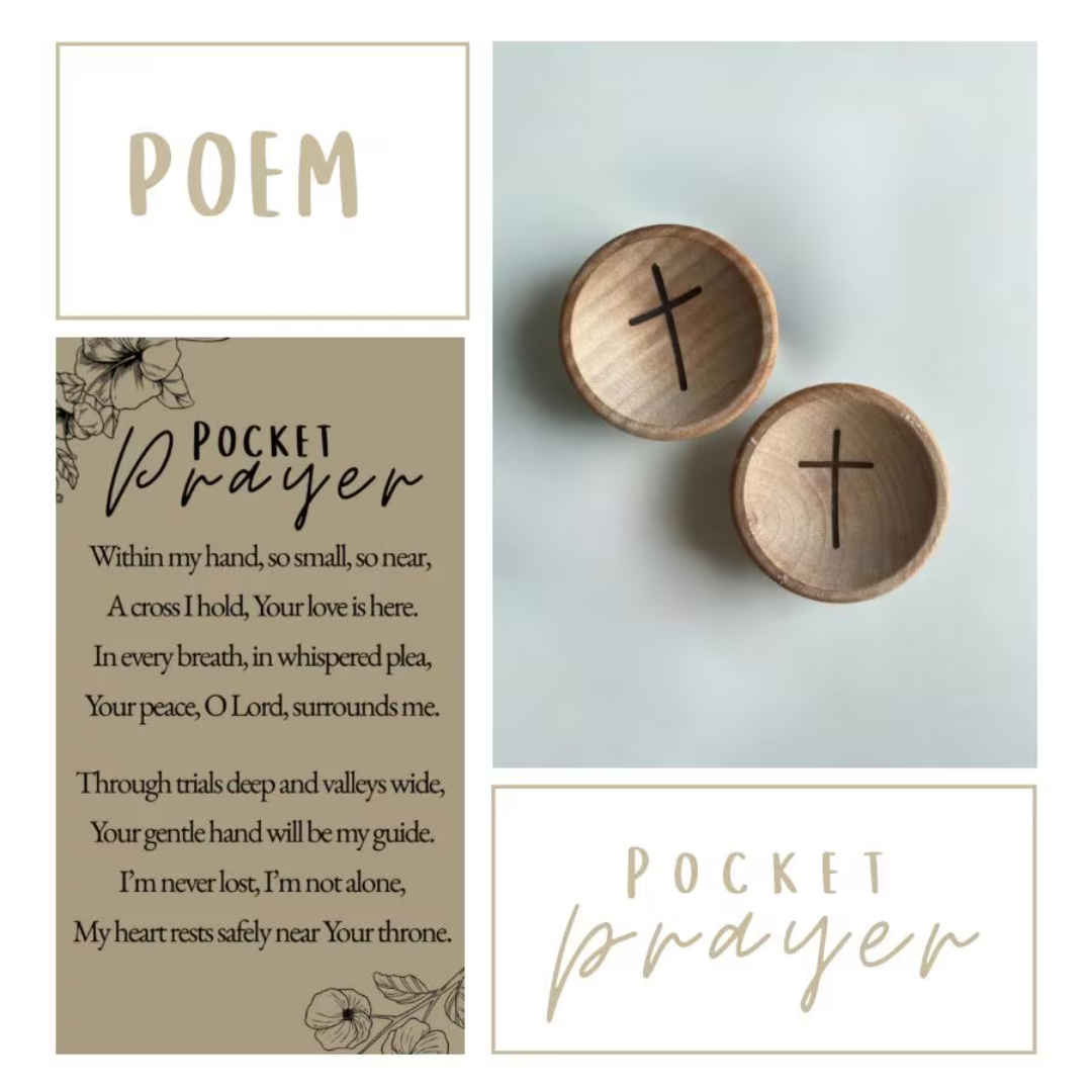 Handmade Wooden Pocket Prayer Fidget: Christian Anxiety Relief Gift