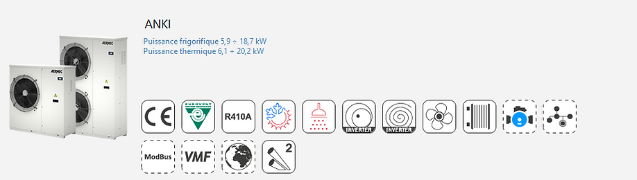 ANKI;Groupe Froid;AERMEC;Eurovent;Climatisation;chauffage;confort;Tertiaire;Industrie;Eau Glacee;PAC;Pompe a Chaleur;R410A;Inverter;Pompe à chaleur petit tertiaire