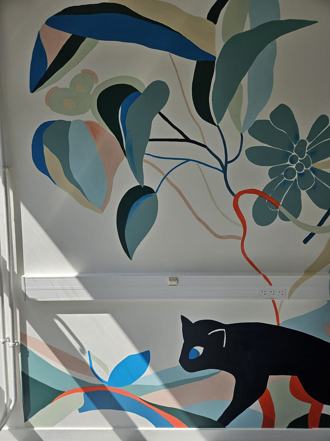 fresque florale sur mesure