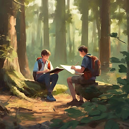 Students reading together