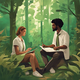 Two adults discussing