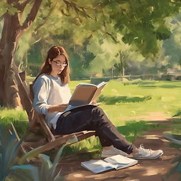 A student reading
