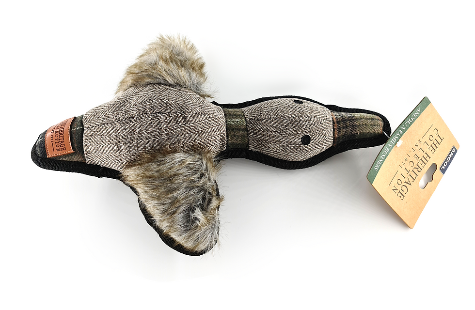 Thumbnail: Ancol Heritage Tweed Cuddler Duck Plush Dog Toy
