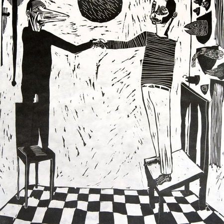 Iconography, Satan, The Devil, Woodblock Print, woodblock, Printmaking, Highpoint, Jerome