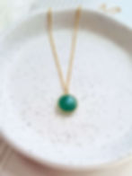 Green onyx necklace with gold chain