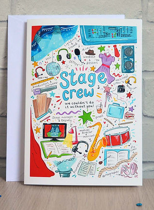 Stage Crew Illustrated greetings card
