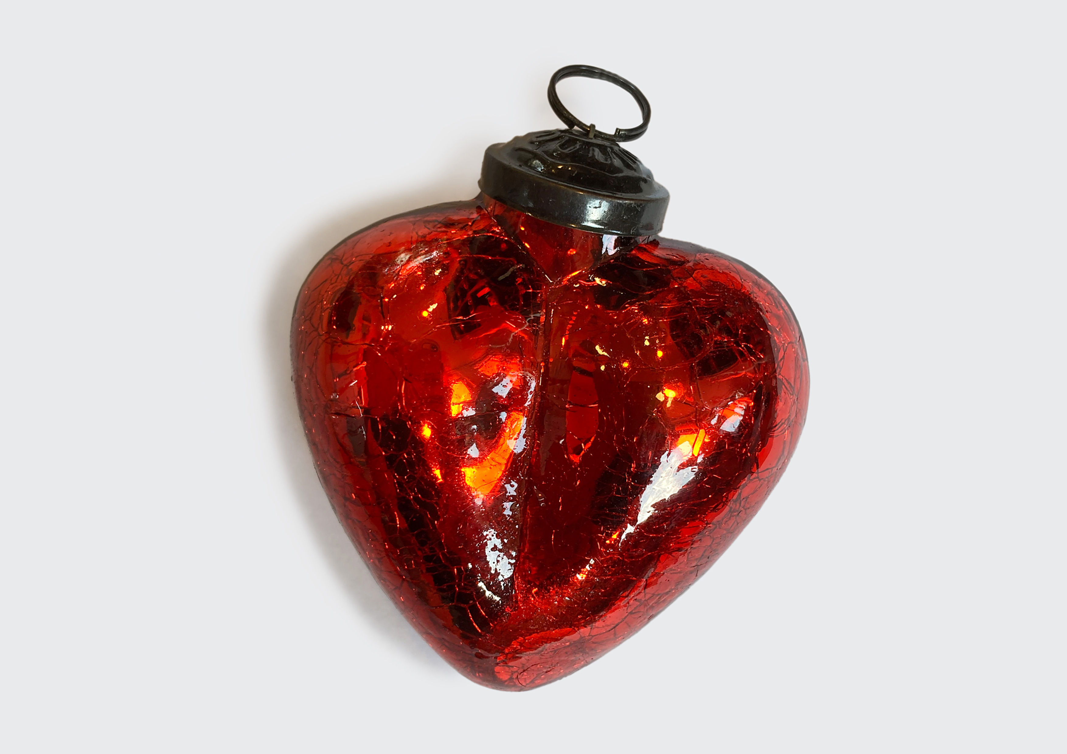 Herzhänger mittel Glas rot