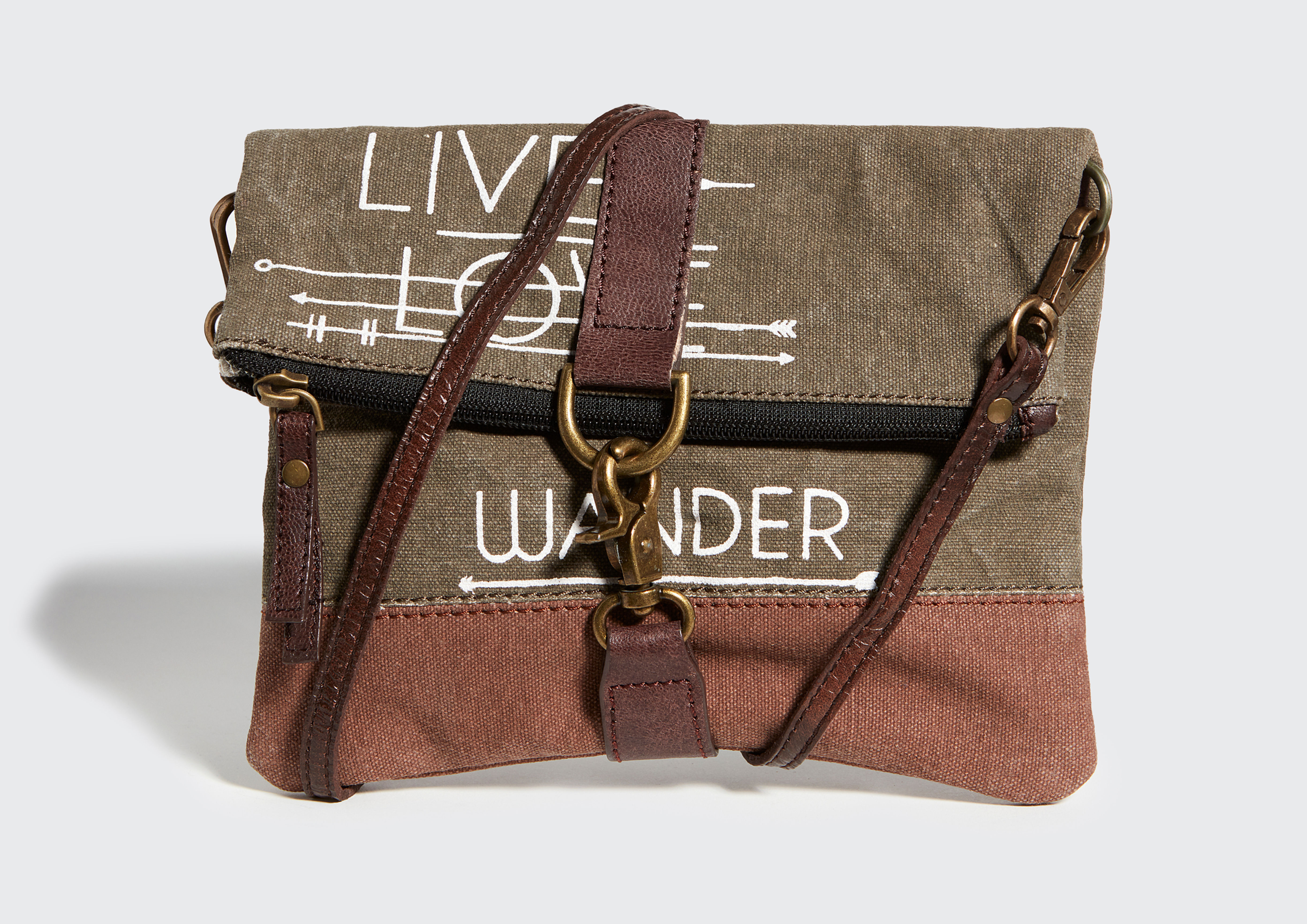 “LiveLoveWander” Umhängetasche