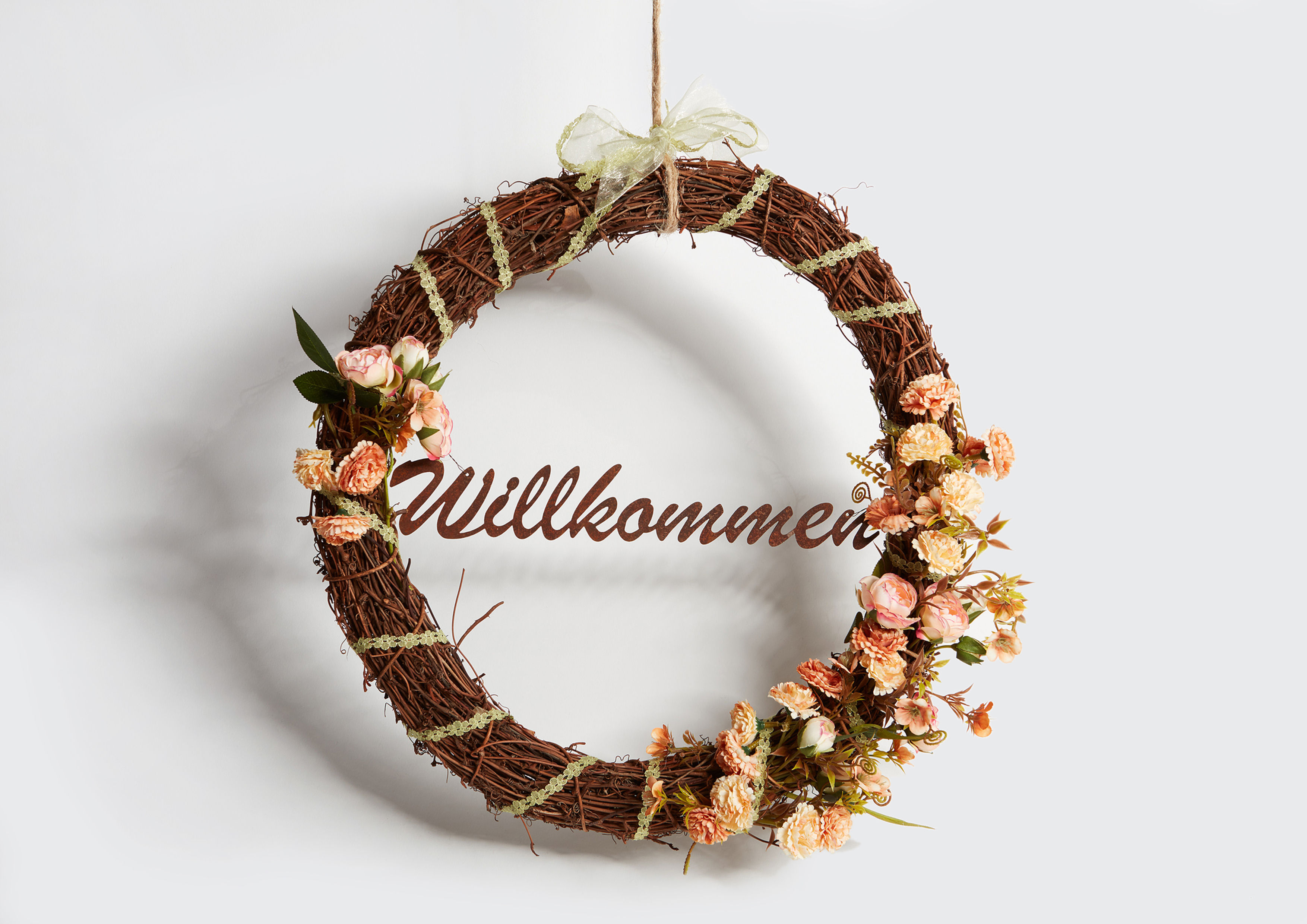 Rebenring Willkommen mit Rosen und Nelken