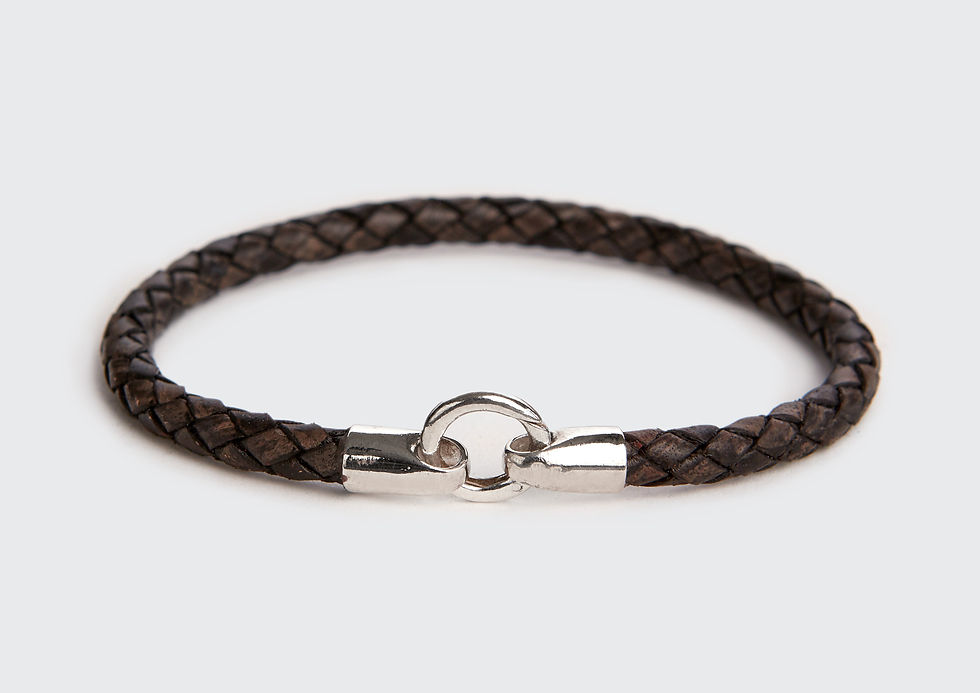 Miniatura: Leder Armband geflochten dunkelbraun