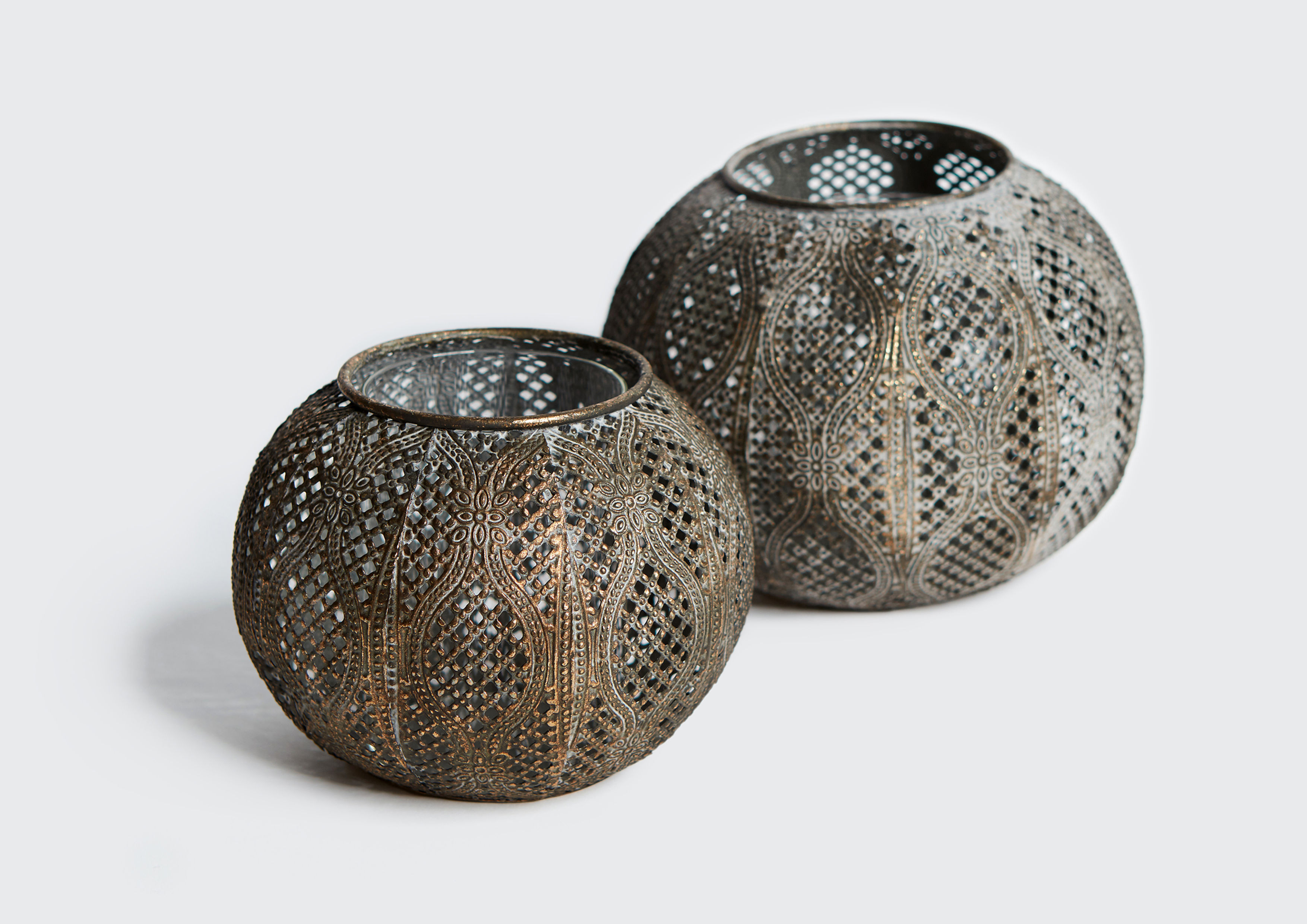 Windlicht Eisen rund