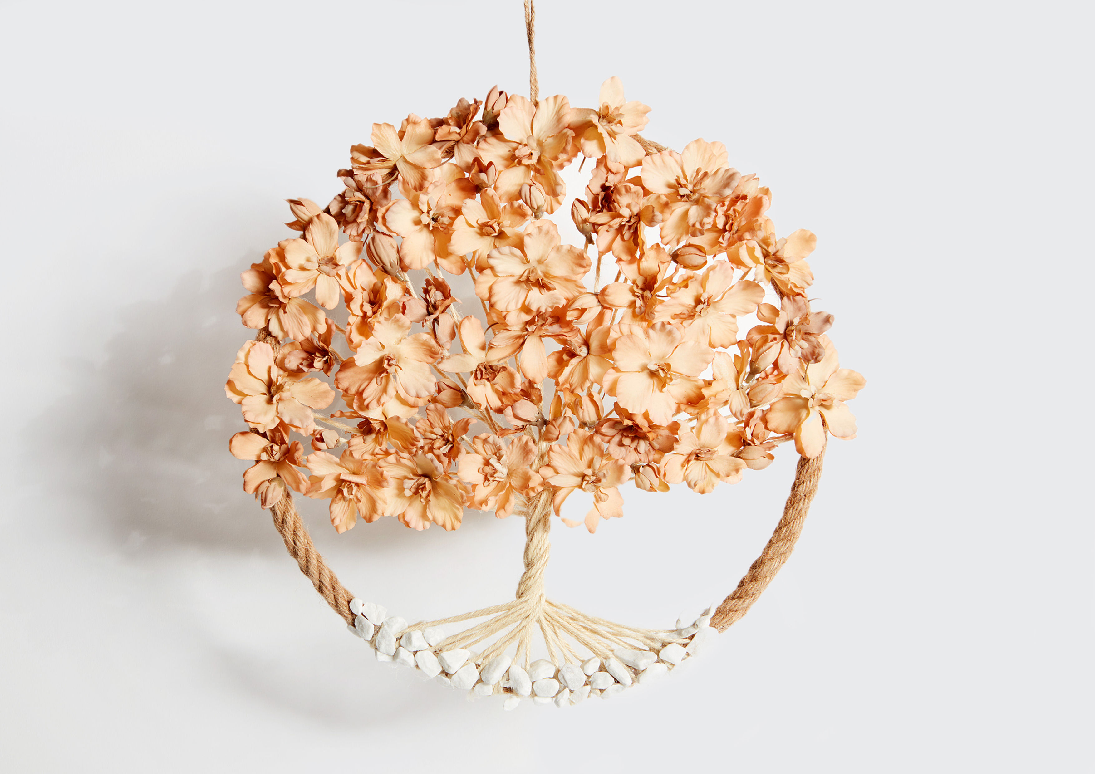 Jutering Lebensbaum mit Blüten apricot