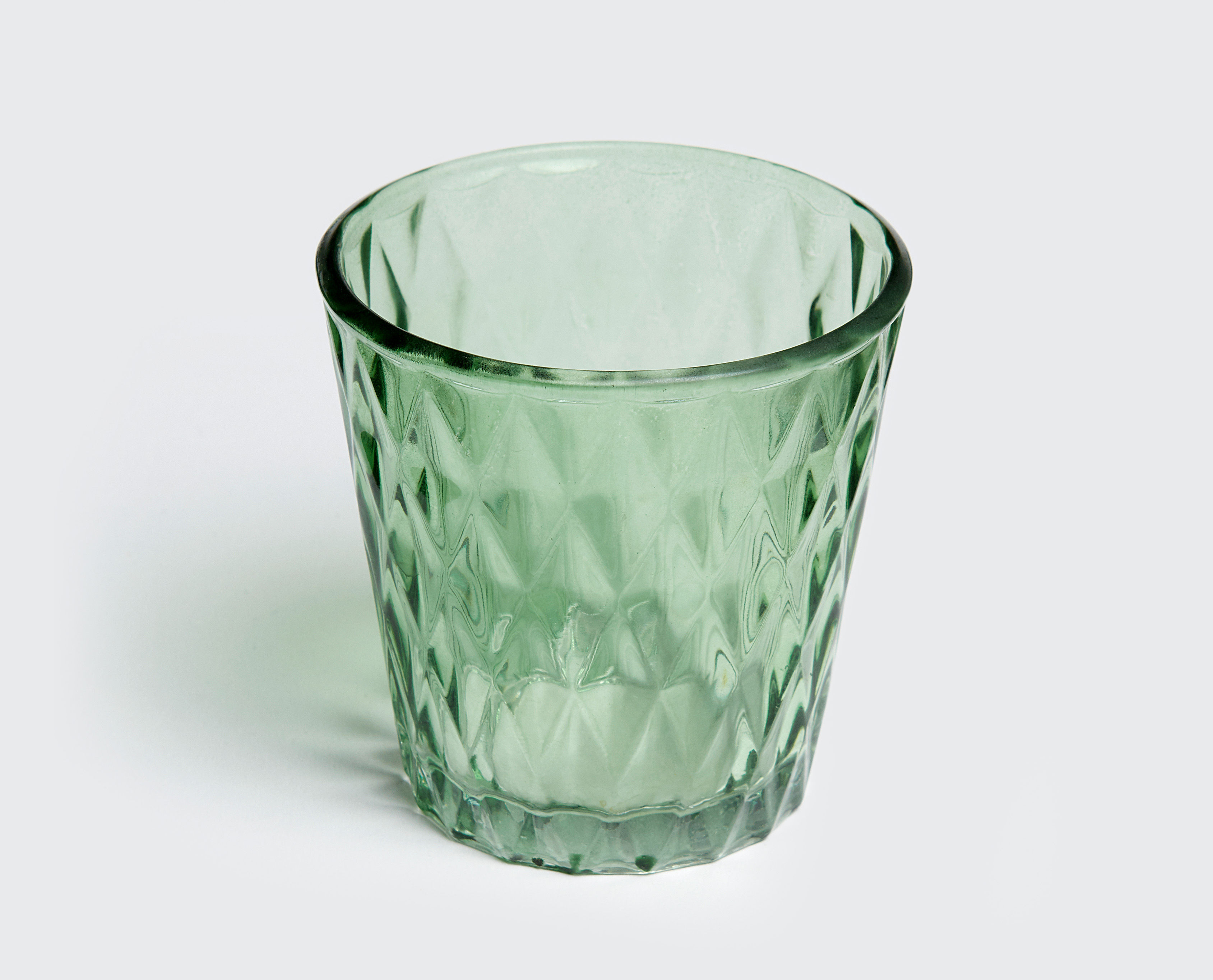 Teelichthalter mintgrün kariert 7,5 cm