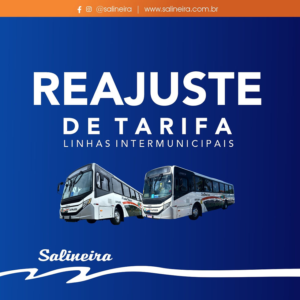 Reajuste tarifário das linhas intermunicipais passa a valer a partir de 15 de fevereiro