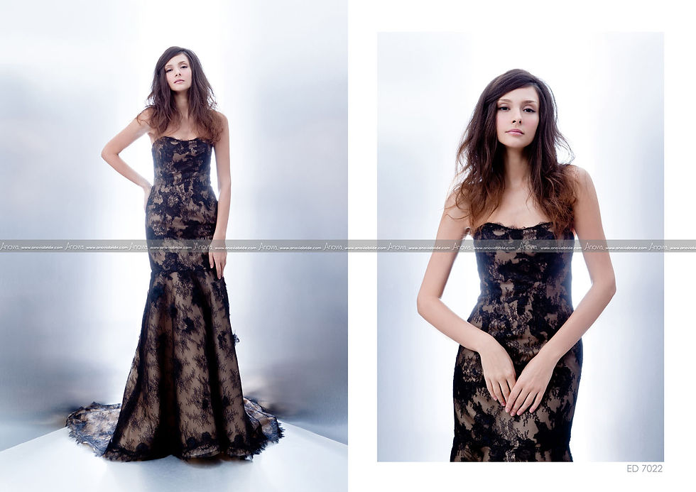 Sweet-heart mermaid dress in black lace