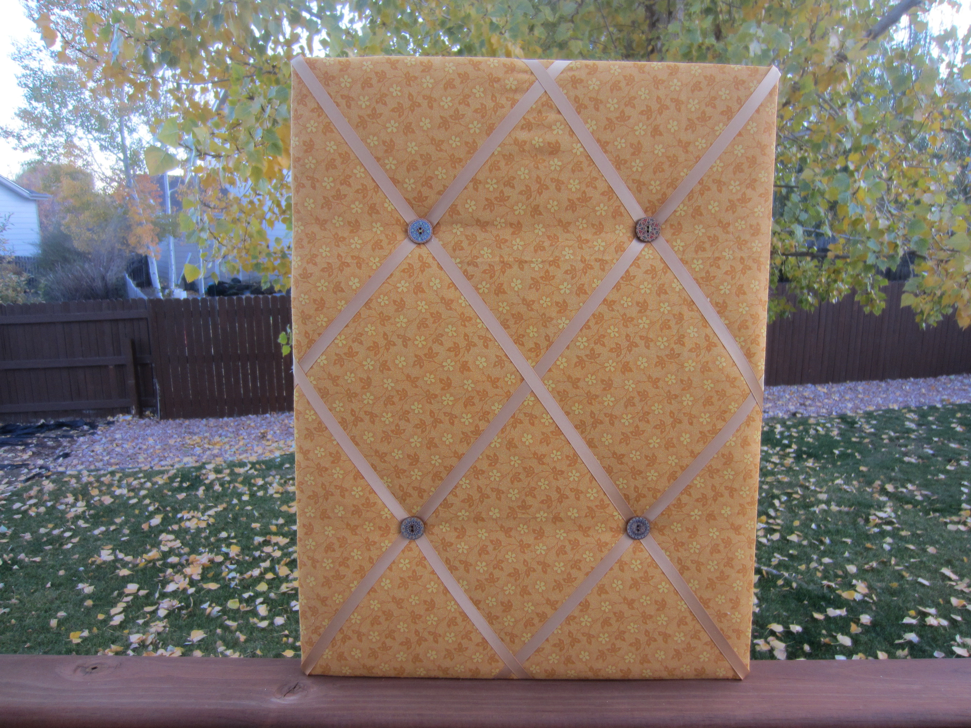 Butterscotch Floral with Off-White Ribbon