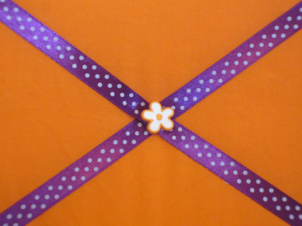 Thumbnail: Solid Orange with Purple Polka Dot Ribbon