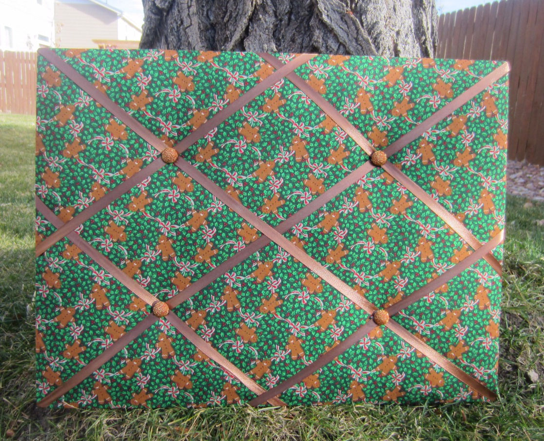 Gingerbread Men With Holly and Brown Ribbon