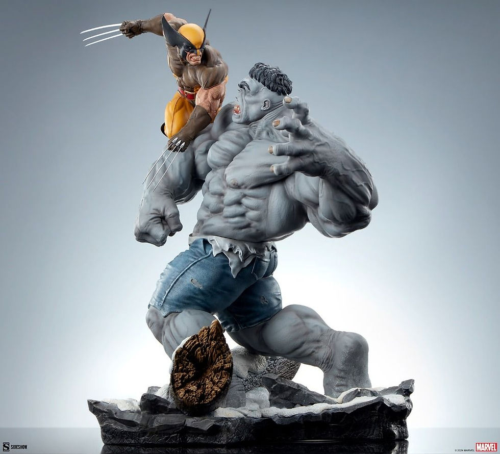 Thumbnail: Sideshow 2002162 Grey Hulk vs Wolverine Maquette 2