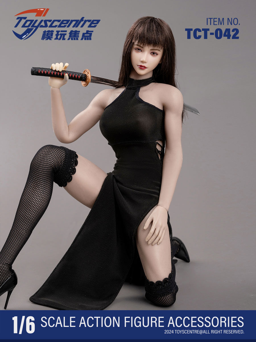 Thumbnail: Toyscentre TCT-042 Black Dress with Chain 1/6 Costume Set 2