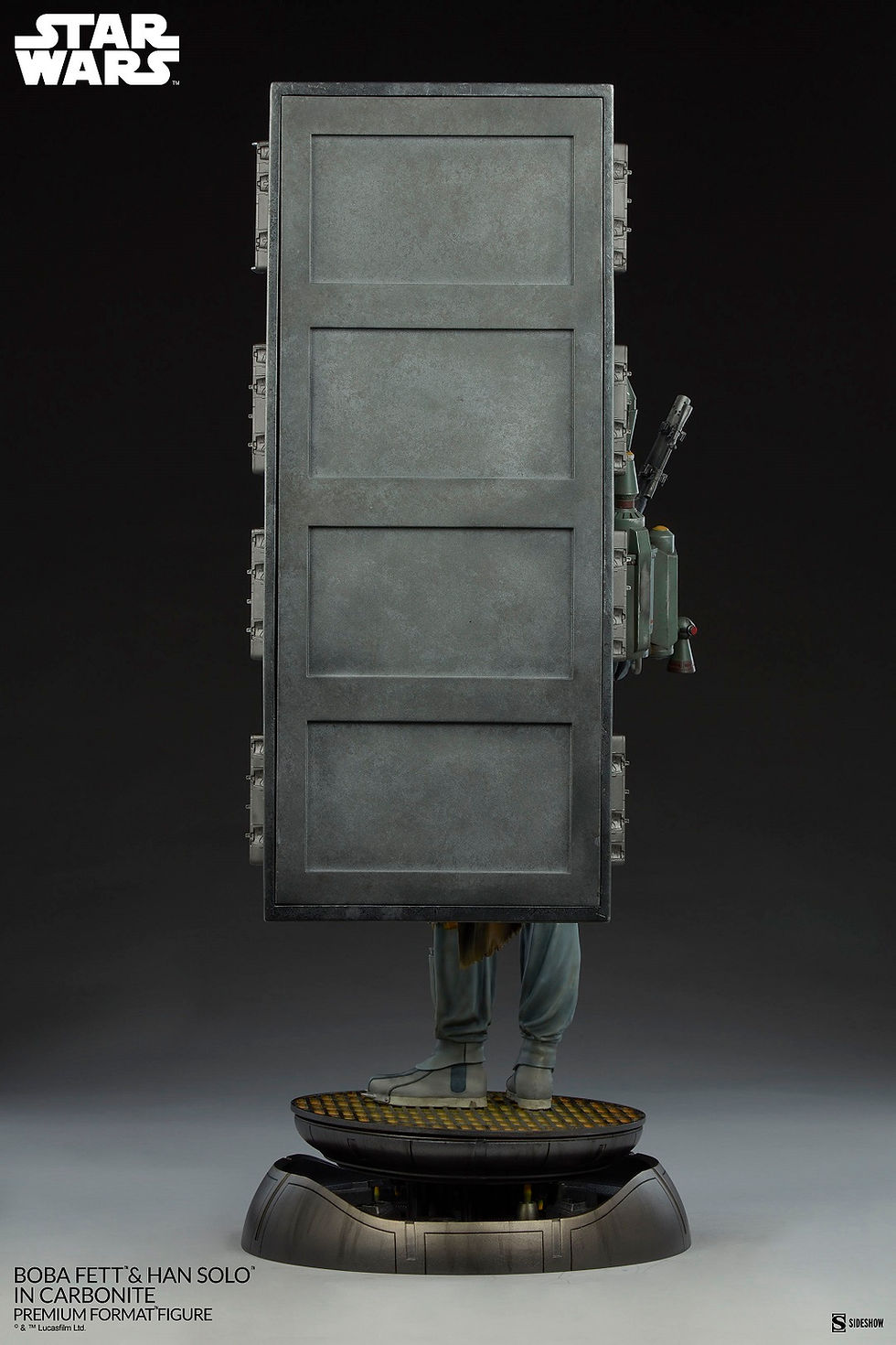 Thumbnail: Sideshow 400373 Boba Fett and Han Solo in Carbonite Premium Format Statue