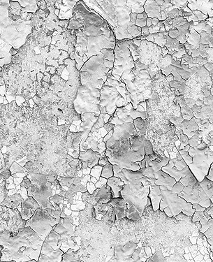Closeup of concrete spalling damage