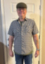 Man in gray plaid shirt
