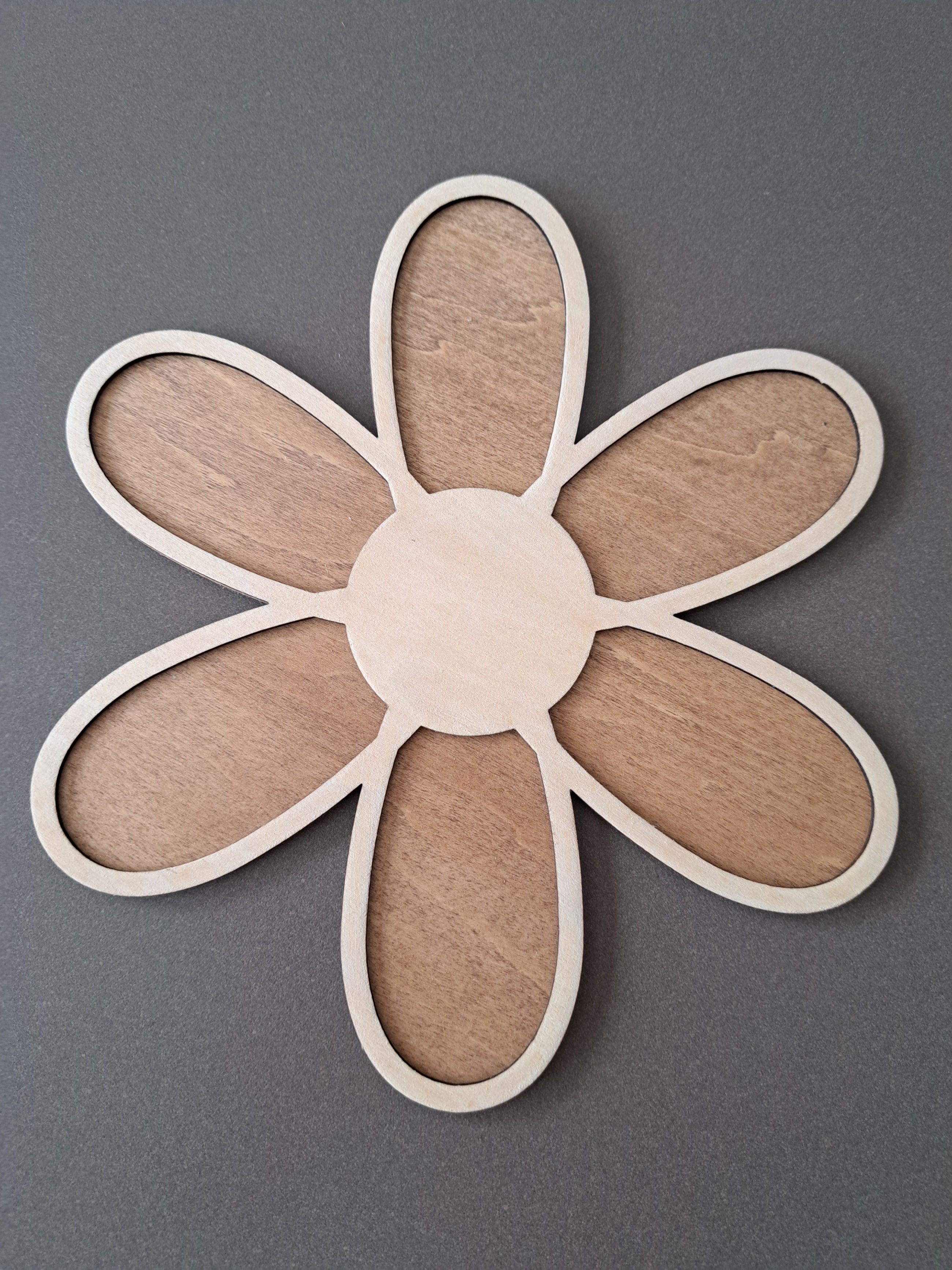 Houten bloem wandhanger