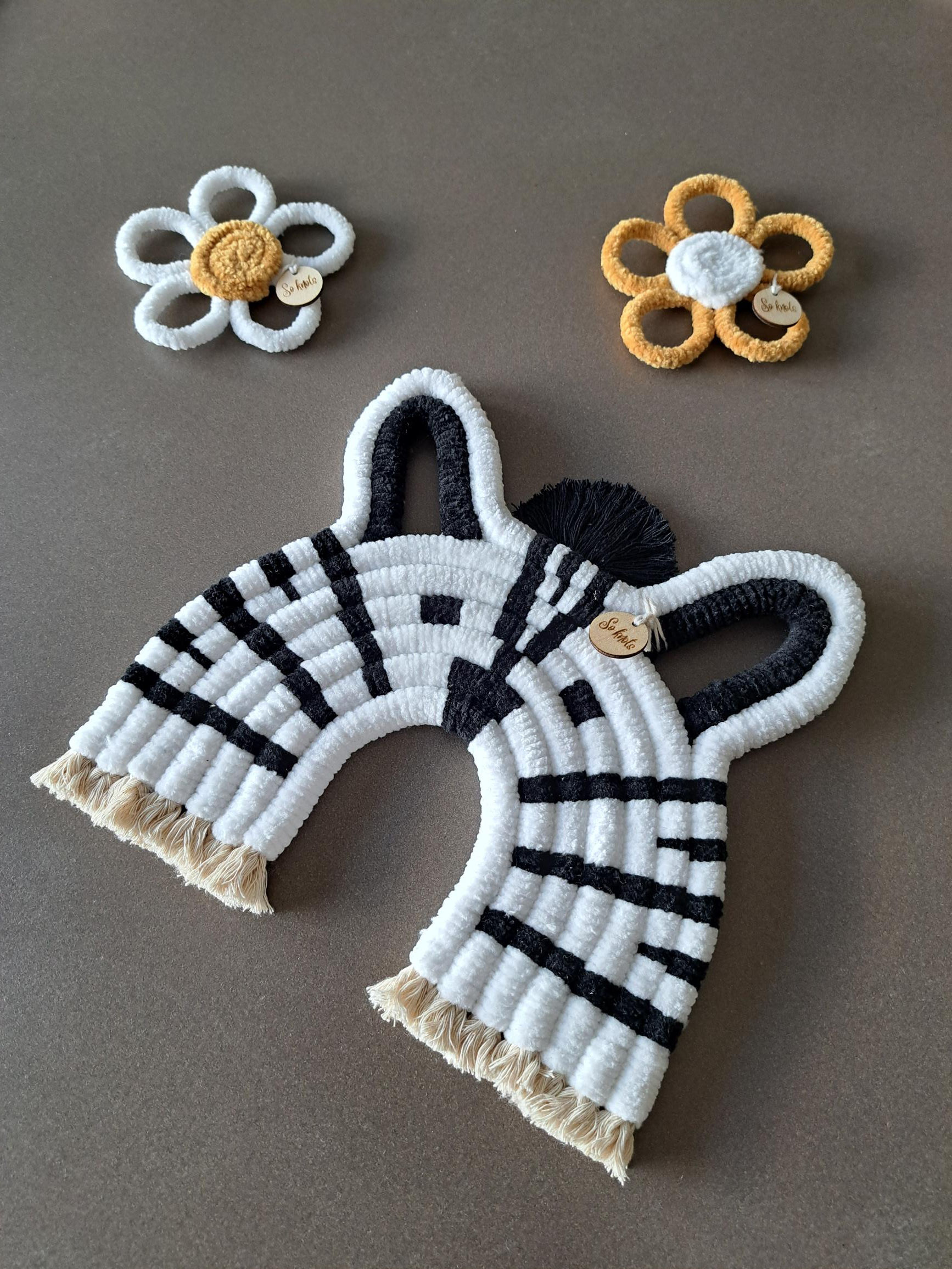 Handgemaakte zebra wandhanger, modern, kinderkamer