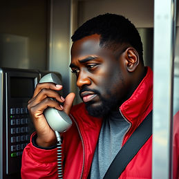 a black man picking a phone to call.jpg