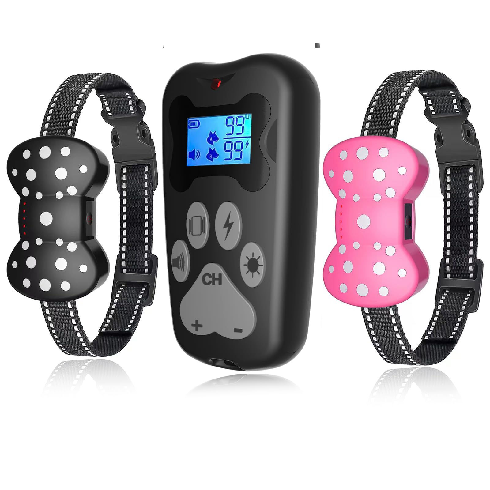 Shock Collar for 2 Dogs Rechargeable Electric Dog Training Collar 3000Ft Remote