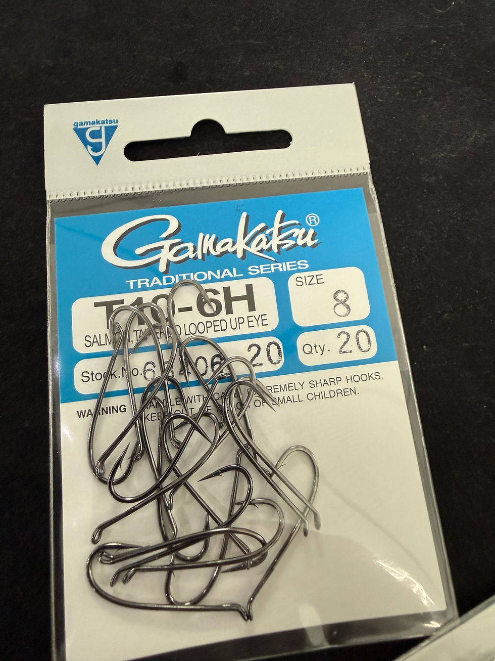 Thumbnail: Gamakatsu T10-6H Salmon Fly Tying Hooks Dark Gunmetal