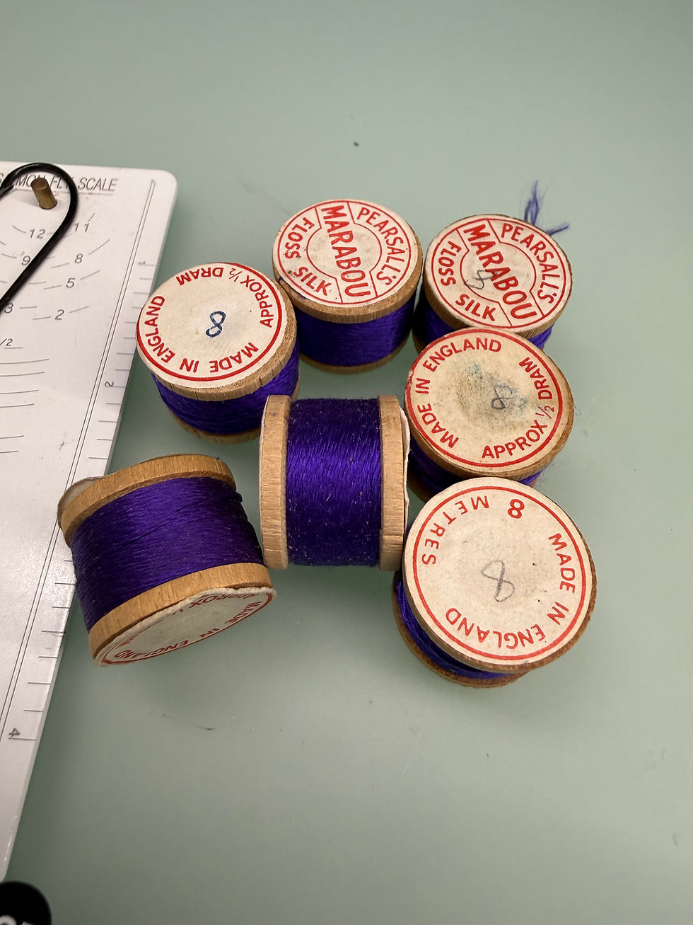 Thumbnail: Antique Wooden Spool Pearsall's Marabou  Silk Floss