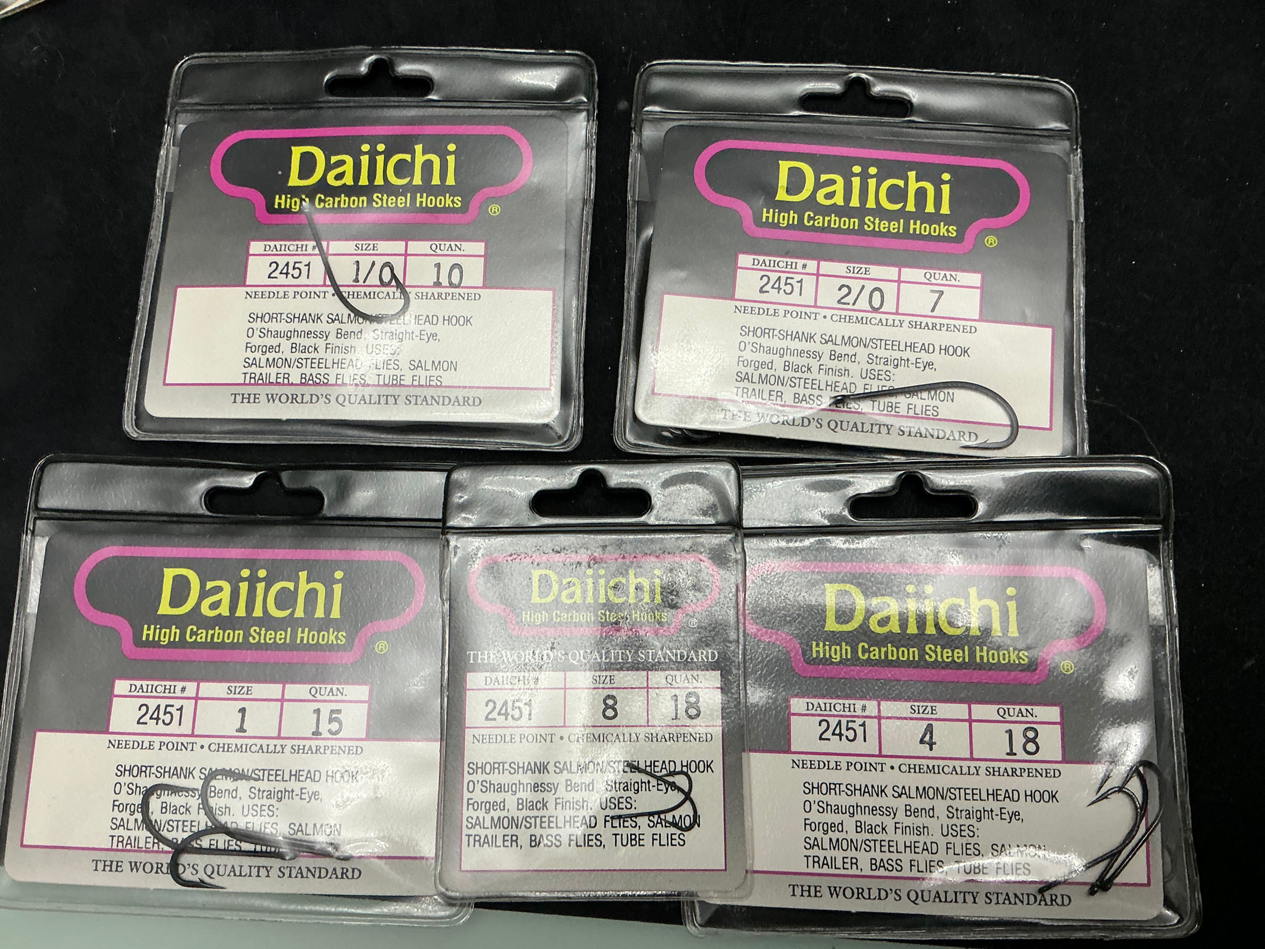 Vintage Daiichi 2451 Salmon Steelhead hooks Japanned Finish