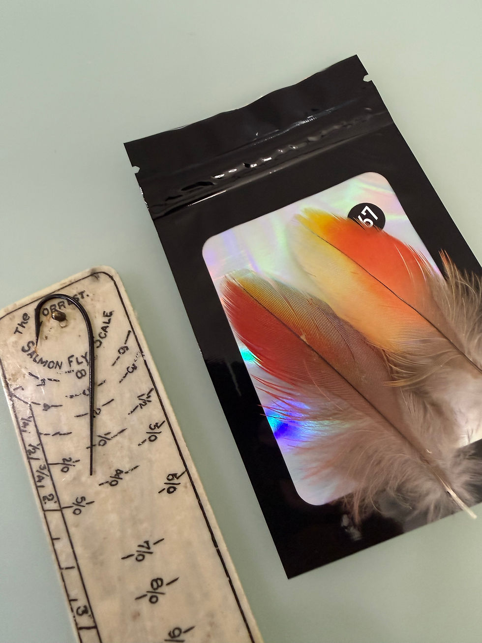 Thumbnail: Matched  Macaw feathers for  Salmon Flies 62-76