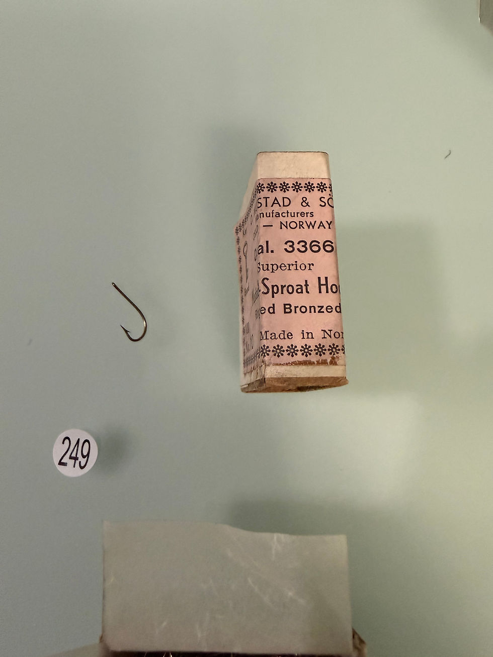 Thumbnail: Antique  Mustad 3366 Sproat Salmon Hooks Cullen Collection