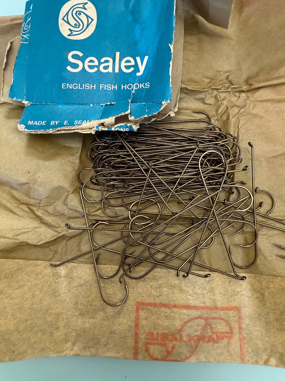 Thumbnail: Vintage Edgar Sealey & Sons Streamer Salmon hooks from Redditch, England