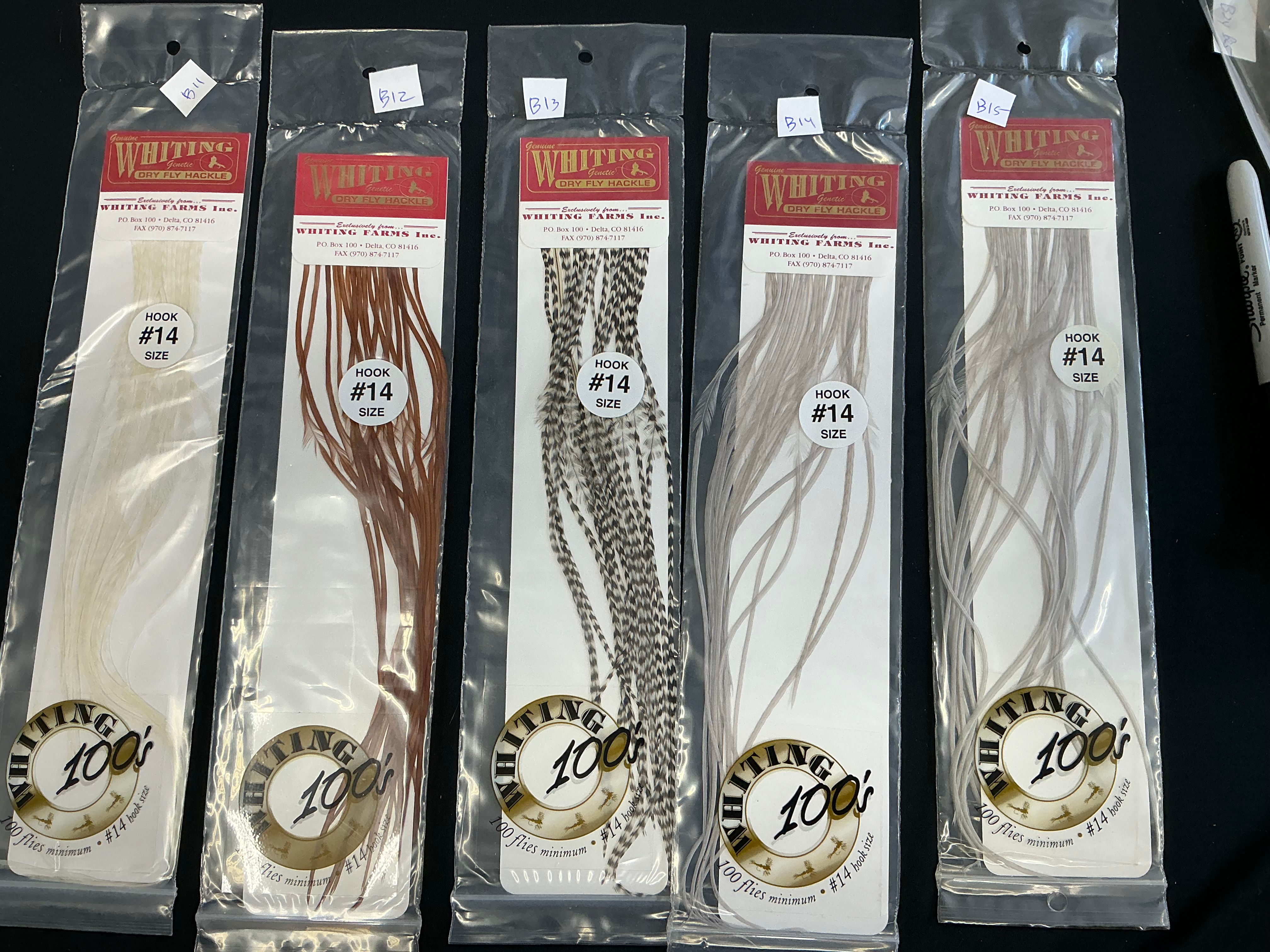 Vintage Whiting Farms Genetic  Dry Fly 100 FlyPacks #14