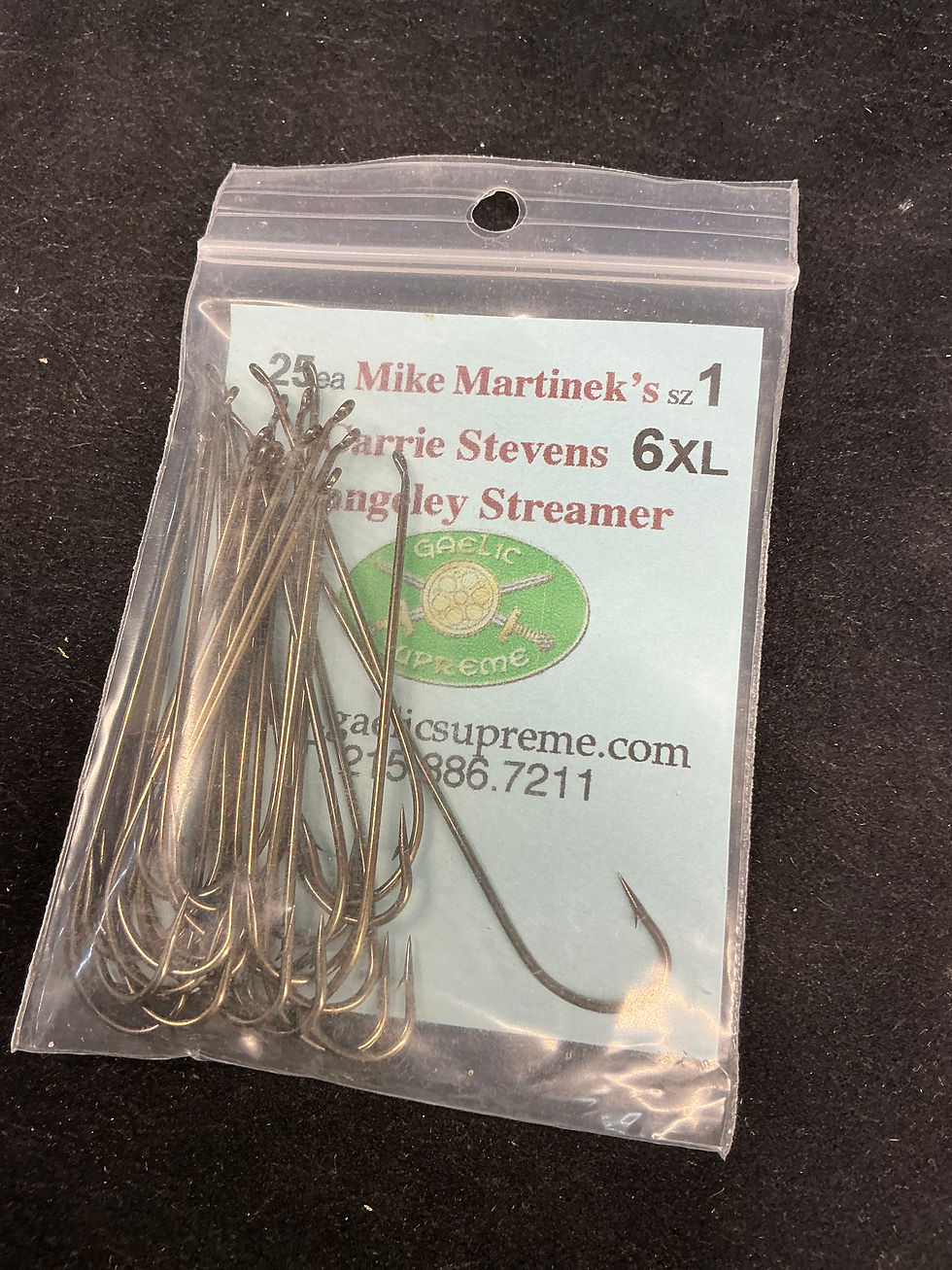 Thumbnail: Gaelic Supreme Mike Martinek's Carrie Stevens Streamer hooks #1-6XL