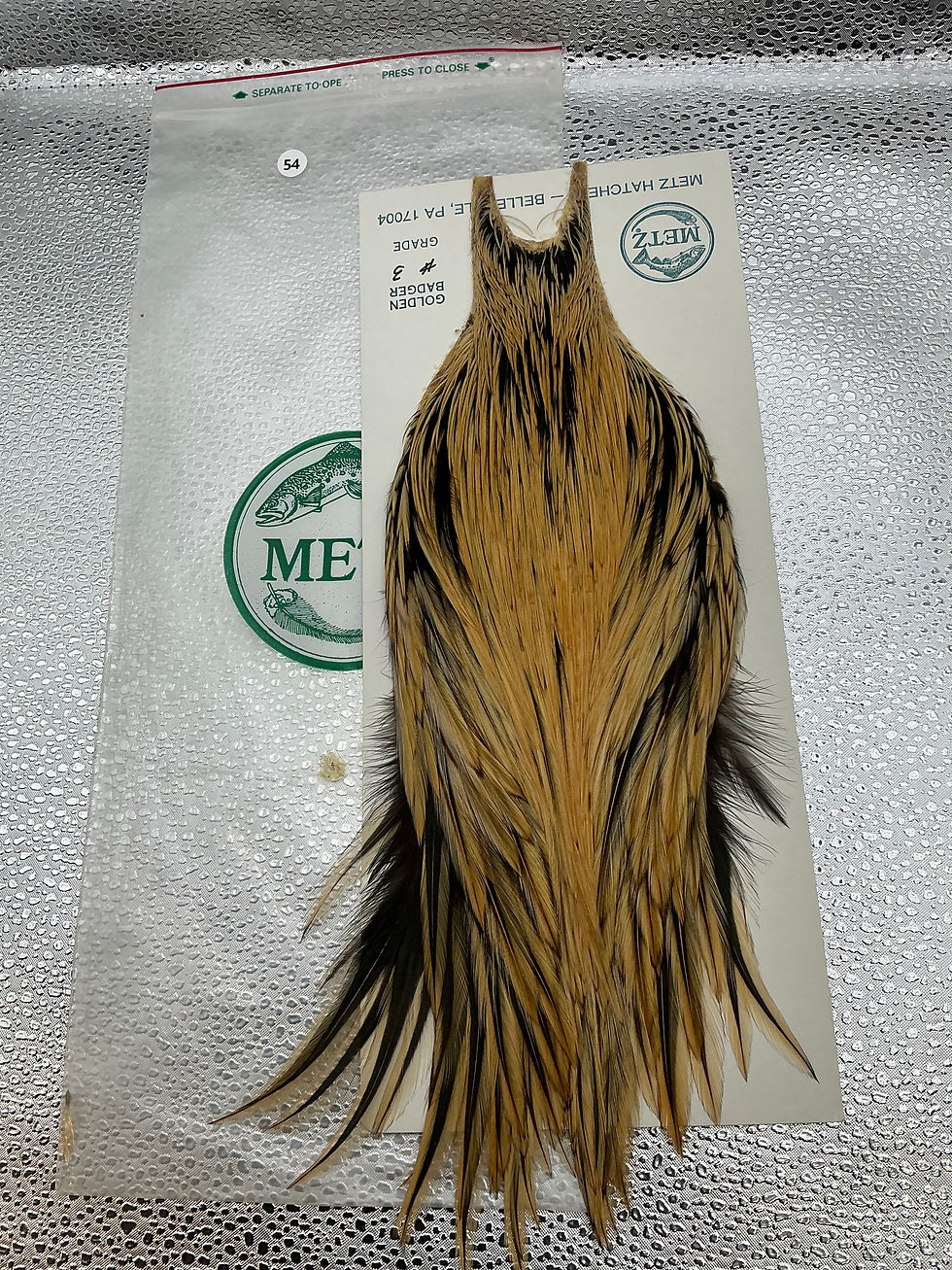 Thumbnail: Vintage Metz Golden Badger Dry Fly Neck from Lucas Collection