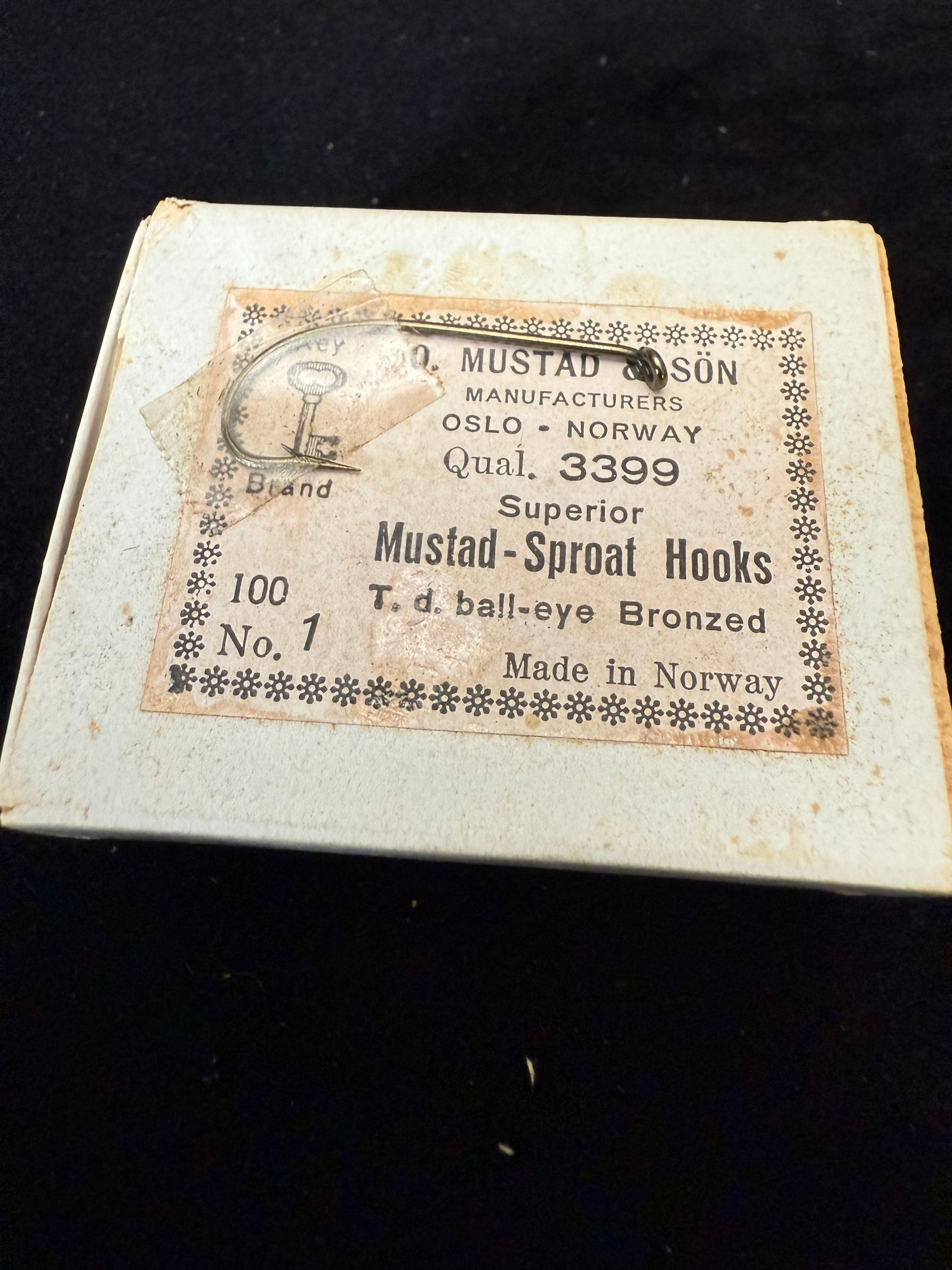 Vintage Mustad 3399 and 3399A Complete boxes of Salmon hooks